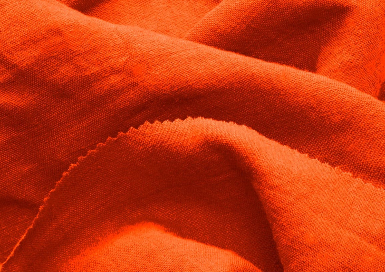 100% linen #Light-RED ORANGE stonewashed (140 g/m² 140 cm)